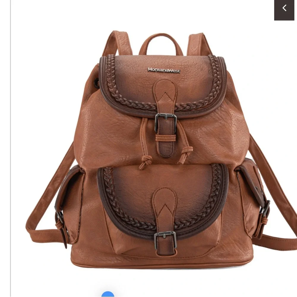 Montana West Tan Leather Backpack​